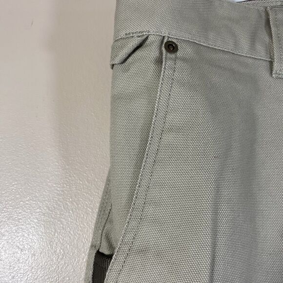 Duck Camp Pants Mens 38x30 Beige Canvas Cordura Brush Hunting Waterfowl Chore - Picture 5 of 16